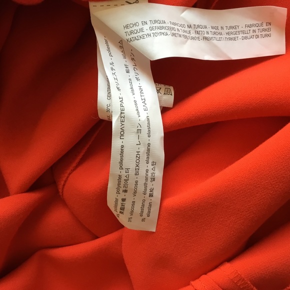 Zara Red Midi Off-the-Shoulder Jersey Dress Size Small - Picture 9 of 9